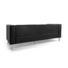 Sofá 3 Lugares Asthor Revestimento Sintético Preto