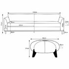 Sofá 3 Lugares Asti 230cm Com Puff Bari Linho Cinza/couro Car