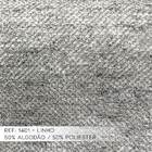 Sofá 3 Lugares Asti 250cm Com Puff Bari Linho Cinza/couro Car