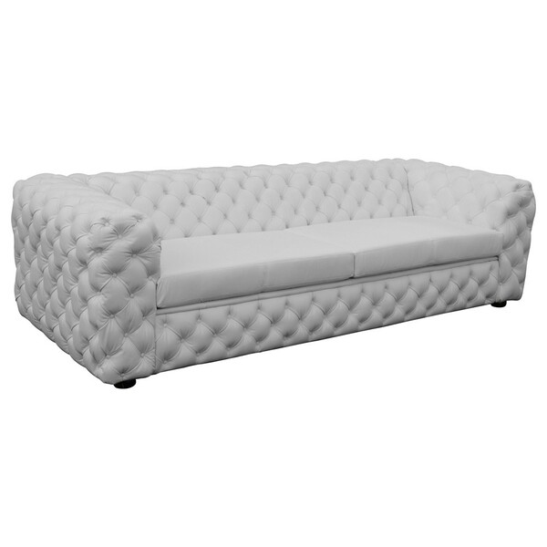 Sofá 3 Lugares Astúria 240cm Couro Branco G58 - Gran Belo