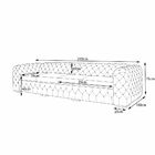 Sofá 3 Lugares Astúria 240cm Couro Vermelho G58 - Gran Belo