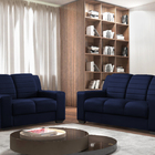 Sofá 3 Lugares Azul Em Veludo 1,92m Siza