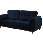Sofá 3 Lugares Azul Em Veludo 2,07m Boeri