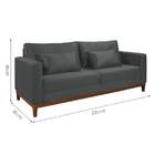 Sofá 3 Lugares Bahamas Suede Cinza 230 Cm