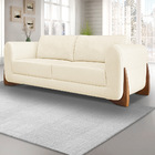 Sofá 3 Lugares Base De Madeira Clarissa 230 Cm Linho S04 - D'