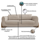 Sofá 3 Lugares Base De Madeira Clarissa 230 Cm Linho S04 - D'