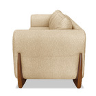 Sofá 3 Lugares Base De Madeira Clarissa 250 Cm Linho Dourado