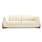 Sofá 3 Lugares Base De Madeira Clarissa 250 Cm Linho Pérola S