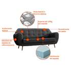 Sofá 3 Lugares Beegees Suede Grafite