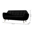 Sofá 3 Lugares Beegees Suede Preto