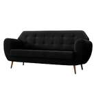 Sofá 3 Lugares Beegees Suede Preto