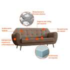 Sofá 3 Lugares Beegees Velosuede Bege