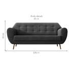 Sofá 3 Lugares Beegees Velosuede Grafite