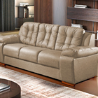 Sofá 3 Lugares Bege Em Veludo 2,07m Zumthor