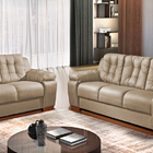 Sofá 3 Lugares Bege Em Veludo 2,07m Zumthor