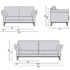 Sofá 3 Lugares Bege Em Veludo 2,24m Lilac