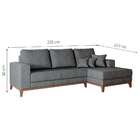 Sofá 3 Lugares Belgrado Com Chaise Direito Linho Cinza 230 Cm