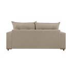 Sofá 3 Lugares Beny 200cm Com Almofadas E Pés De Madeira Bege