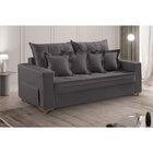 Sofá 3 Lugares Beny 200cm Com Almofadas E Pés De Madeira Marr