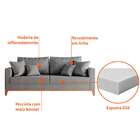 Sofá 3 Lugares Beny Base De Madeira Linho Cotton Cinza