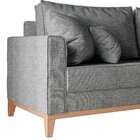 Sofá 3 Lugares Beny Base De Madeira Linho Cotton Grafite