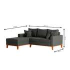 Sofá 3 Lugares Beny Com Chaise Esquerdo Linho Grafite