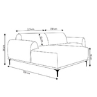 Sofá 3 Lugares Bipartido Com Chaise Lado Direito Base De Made