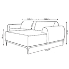 Sofá 3 Lugares Bipartido Com Chaise Lado Esquerdo Base De Mad