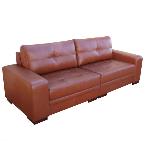 Sofá 3 Lugares Bipartido Sala De Estar 240cm Milano Couro Car