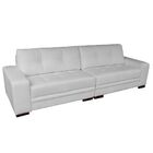 Sofá 3 Lugares Bipartido Sala De Estar Milano 240cm Couro Bra