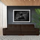 Sofá 3 Lugares Bipartido Sala De Estar Milano 240cm Couro Mar