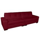 Sofá 3 Lugares Bipartido Sala De Estar Milano 240cm Couro Ver