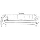 Sofá 3 Lugares Boomer 210cm Veludo Bege G15 - Gran Belo