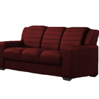 Sofá 3 Lugares Bordô Em Veludo 1,92m Siza