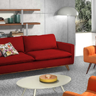 Sofá 3 Lugares Bordô Em Veludo 2,03m Sagitta