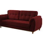 Sofá 3 Lugares Bordô Em Veludo 2,07m Boeri