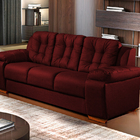 Sofá 3 Lugares Bordô Em Veludo 2,07m Zumthor