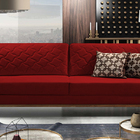 Sofá 3 Lugares Bordô Em Veludo 2,14m Dália