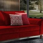 Sofá 3 Lugares Bordô Em Veludo 2,44m Apus