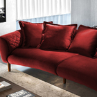 Sofá 3 Lugares Bordô Em Veludo 2,50m Vega