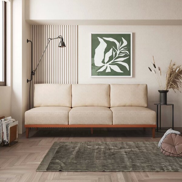 Sofá 3 Lugares Boreal Com Mola Ensacada Cabecasa Madeiraorigi