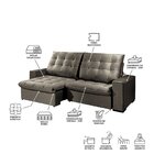 Sofá 3 Lugares Brasil 180cm Capuccino