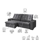 Sofá 3 Lugares Brasil 180cm Cinza