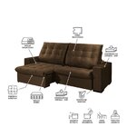 Sofá 3 Lugares Brasil 180cm Marrom