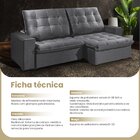 Sofá 3 Lugares Brasil 220cm Cinza