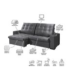 Sofá 3 Lugares Brasil 220cm Cinza