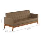 Sofá 3 Lugares Brooks Linho Marrom E Amêndoa 200 Cm