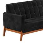 Sofá 3 Lugares Brooks Veludo Preto E Amêndoa 230 Cm