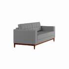 Sofá 3 Lugares Calmness Pés E Base Em Madeira Linho Cotton Ci