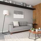 Sofá 3 Lugares Calmness Pés E Base Em Madeira Linho Cotton Ci